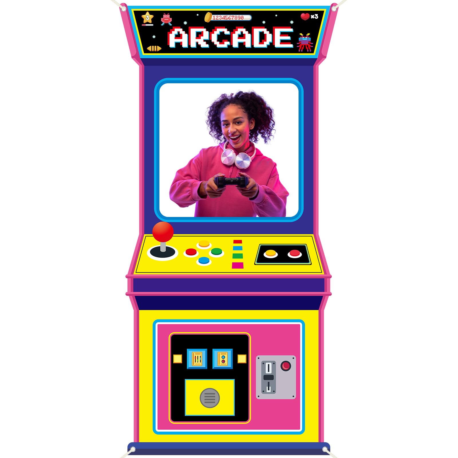 Gaming Retro Arcade - Ретро-фон для фото с видеоиграми и