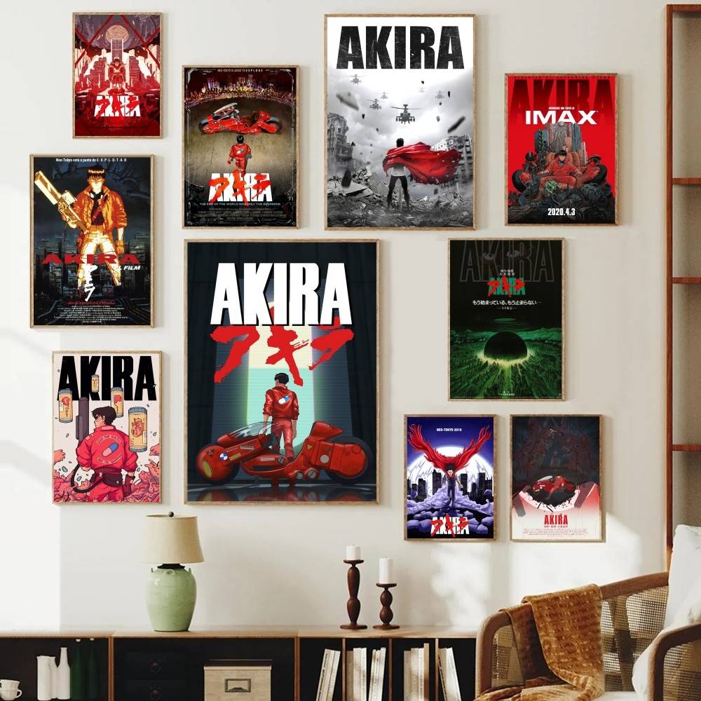 Retro Gaming Wallpaper - Аниме-постер «Акира»: ретро-киберпанк, мотоцикл Канеды, персонаж,