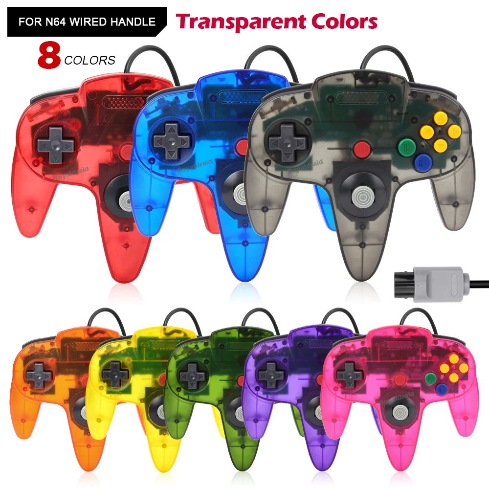 Retro Gaming N64 - 8-цветный проводной геймпад для консоли N64,