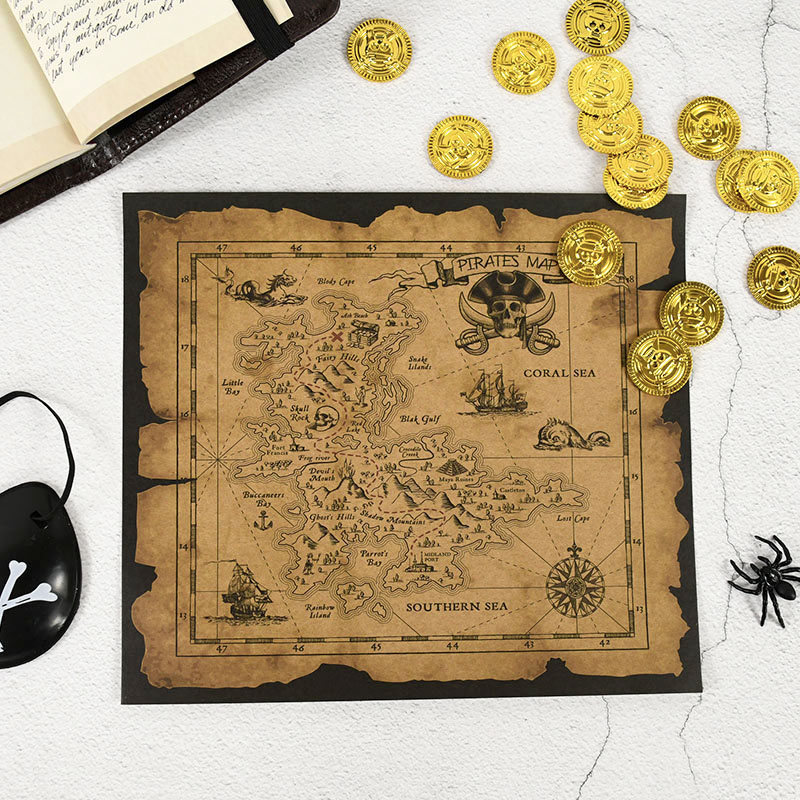 Retro Gaming Decor - Карта для поиска сокровищ в стиле