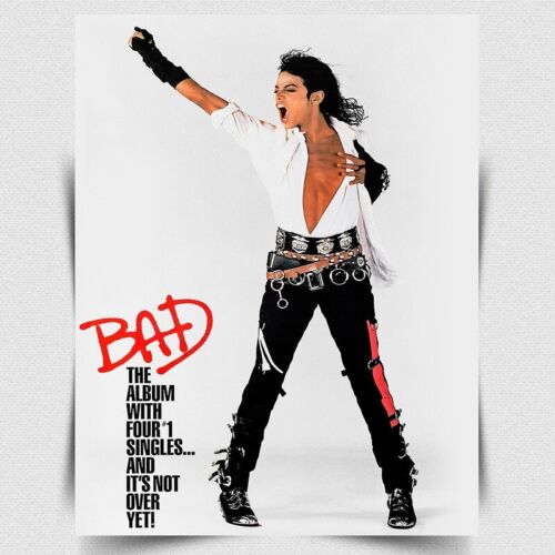 Retro Gaming Pictures - Металлическая табличка-постер BAD ALBUM Michael Jackson