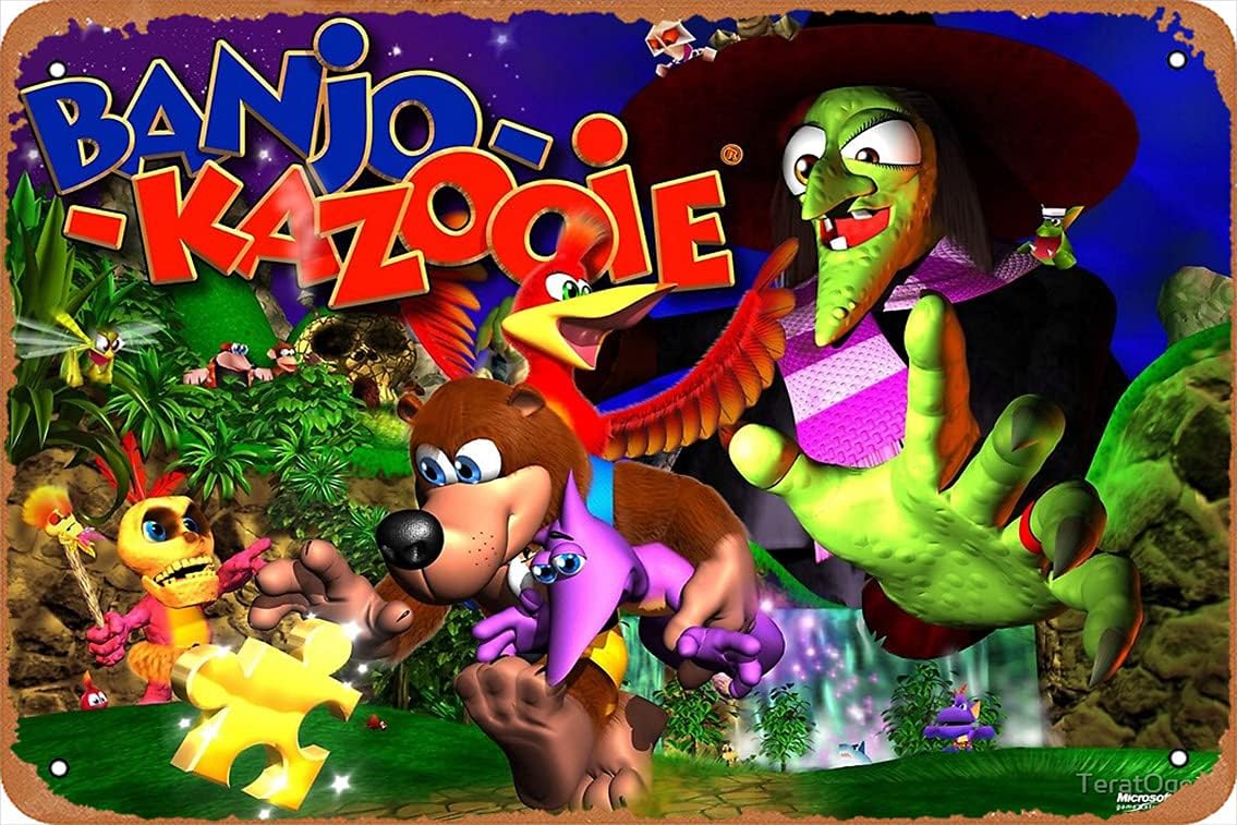 Retro Gaming Pictures - Настенный декоративный знак - Постер Банджо
