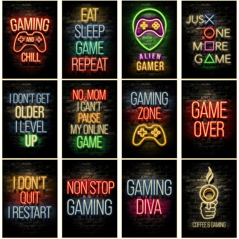 Retro Gaming Wallpaper - Игровые постеры, игровые ретро крафт-бумажные принты,