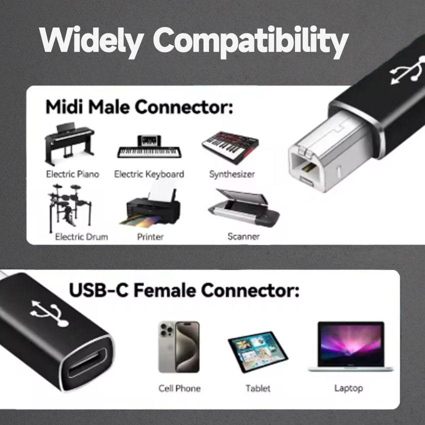 1 шт. USB C к USB 2.0 для MIDI – обзор и цена Controller Adapter Usb